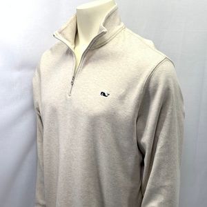 Vineyard Vines 1/4 Zip Pima Mock Neck Whale L